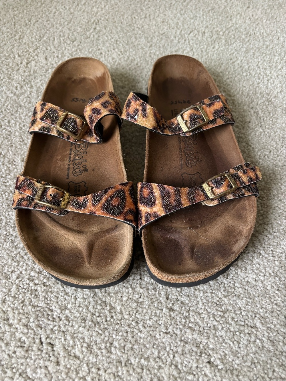 Birkenstock Leopard Print Double Strap Sandals
